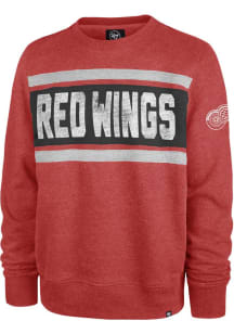 47 Detroit Red Wings Mens Red BYPASS TRIBECA CREW MEN Long Sleeve Fashion Sweatshirt