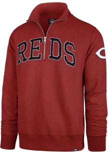47 Cincinnati Reds Mens Red Striker Long Sleeve 1/4 Zip Fashion Pullover