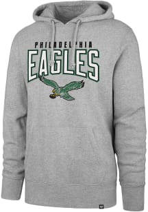 47 Philadelphia Eagles Mens Grey Team Elements Arch Headline Long Sleeve Hoodie