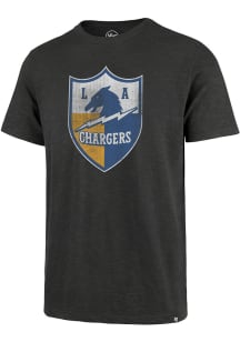 47 Los Angeles Chargers Charcoal Grit Scrum Short Sleeve Fashion T Shirt