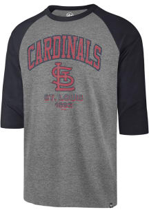 47 St Louis Cardinals Grey Regime Franklin Raglan Long Sleeve Fashion T Shirt