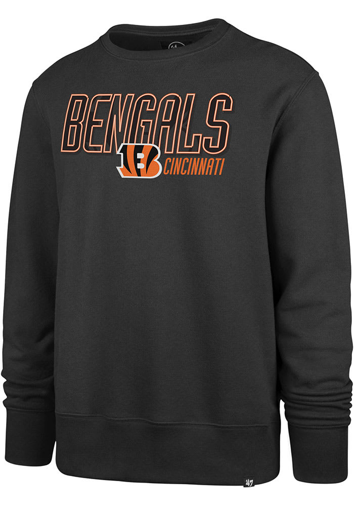 47 Cincinnati Bengals Mens Charcoal LOCKED IN HEADLINE Long Sleeve Crew Sweatshirt