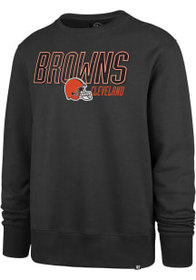 47 Cleveland Browns Mens Charcoal LOCKED IN HEADLINE Long Sleeve Crew Sweatshirt
