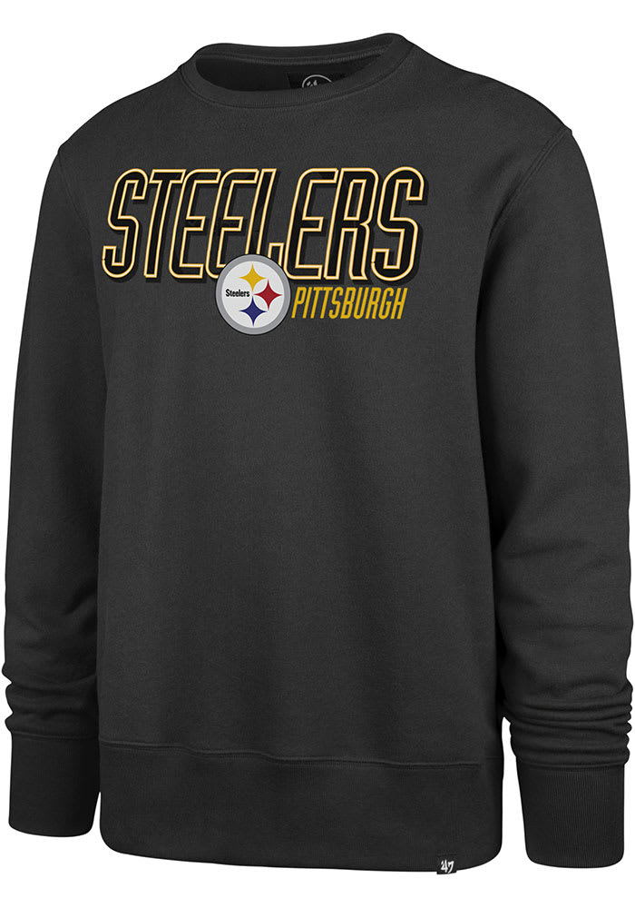 47 Pittsburgh Steelers Mens Grey Imprint Headline Long Sleeve Crew