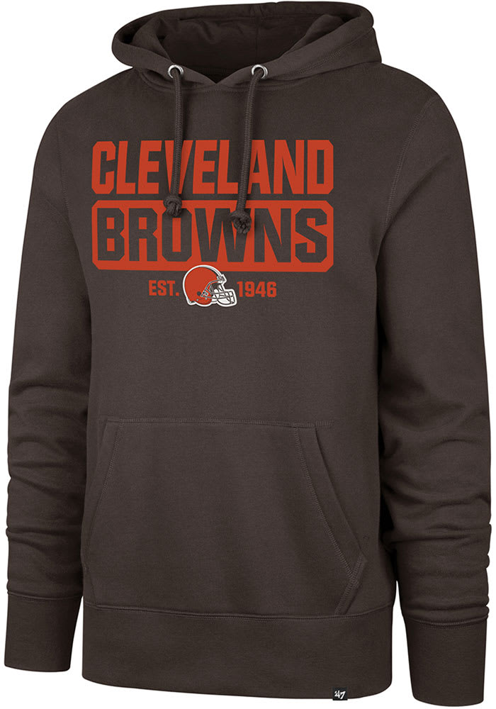 47 Cleveland Browns Mens Grey Throwback Headline Long Sleeve