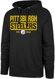 47 Pittsburgh Steelers Mens Black HEADLINE Long Sleeve Hoodie