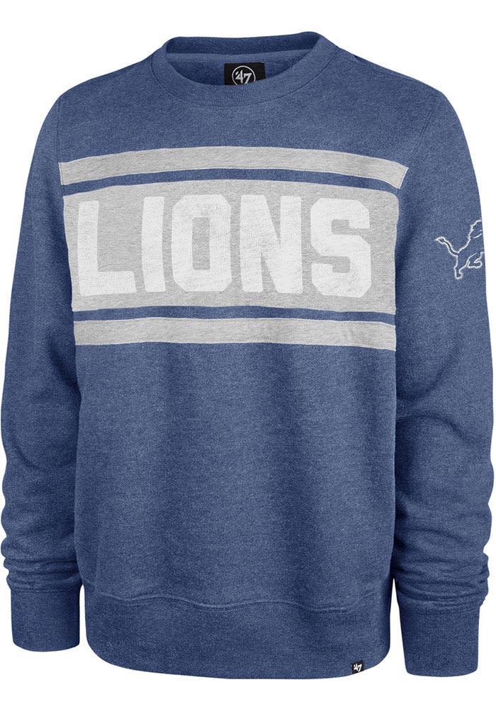 47 Detroit Lions Mens Grey Imprint Match Long Sleeve Fashion Sweatshirt