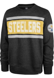 47 Pittsburgh Steelers Mens Black TRIBECA Long Sleeve Fashion Sweatshirt
