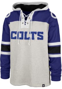 47 Indianapolis Colts Mens Grey GRIDIRON LACE UP Fashion Hood