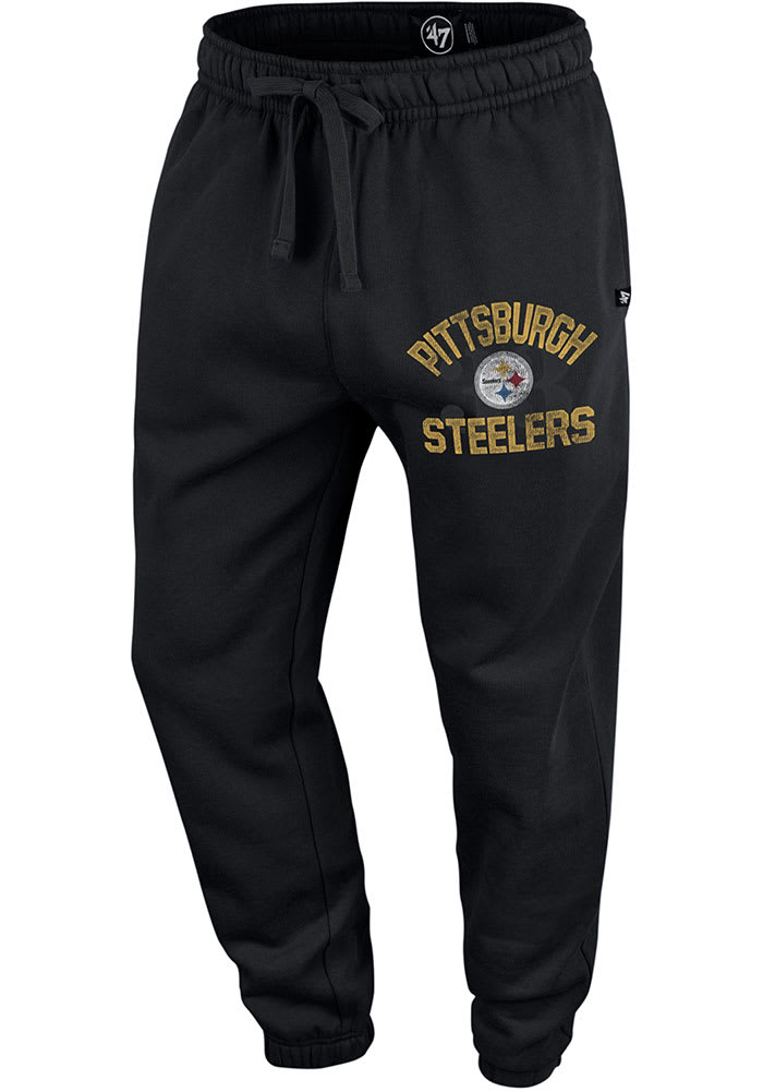 47 Pittsburgh Steelers Mens Black TRAILSIDE Fashion Sweatpants
