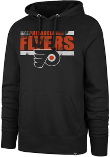 47 Philadelphia Flyers Mens Black Back Line Headline Long Sleeve Hoodie