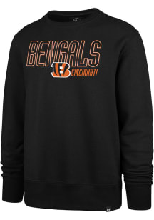 47 Cincinnati Bengals Mens Black Headline Long Sleeve Crew Sweatshirt