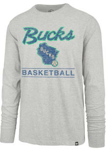 47 Milwaukee Bucks Grey City Edition Franklin Long Sleeve Fashion T Shirt