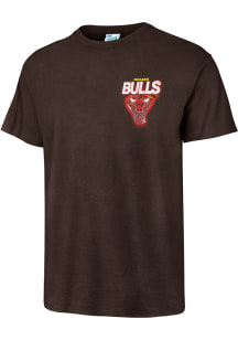 47 Chicago Bulls Brown Heat Check Vintage Tubular Short Sleeve Fashion T Shirt