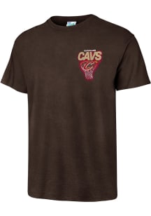 47 Cleveland Cavaliers Brown Heat Check Vintage Tubular Short Sleeve Fashion T Shirt