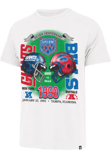 47 New York Giants White SB XXV 1990 Short Sleeve Fashion T Shirt