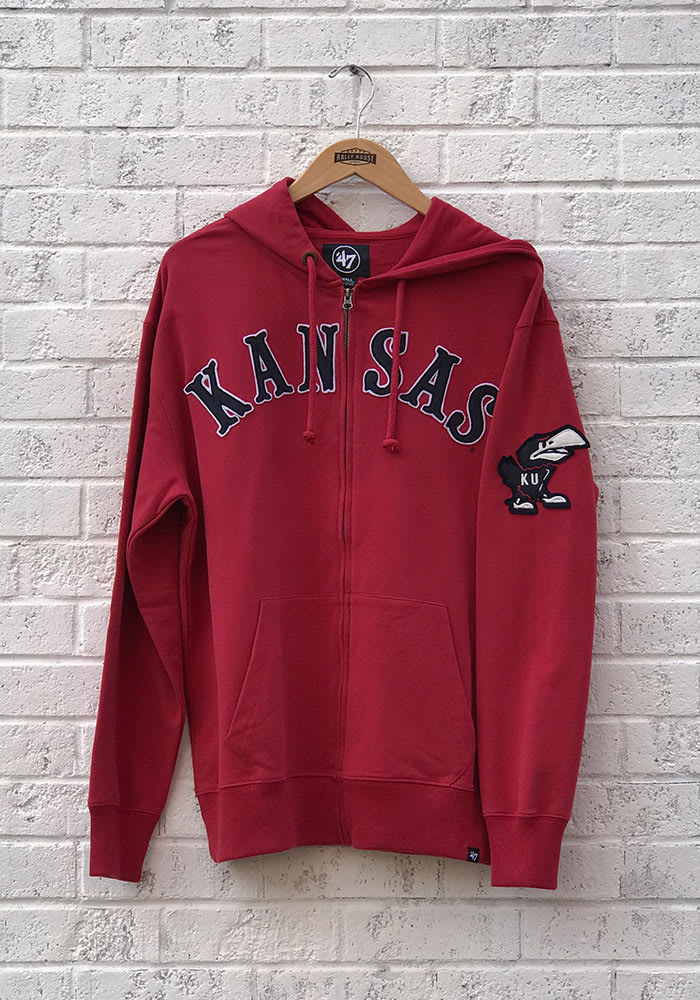 47 Kansas Jayhawks Mens Red Striker Long Sleeve Zip Fashion