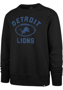 47 Detroit Lions Mens Black Headline Long Sleeve Crew Sweatshirt