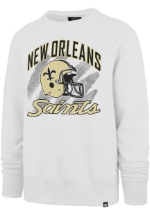 47 New Orleans Saints Mens White Shader Long Sleeve Crew Sweatshirt