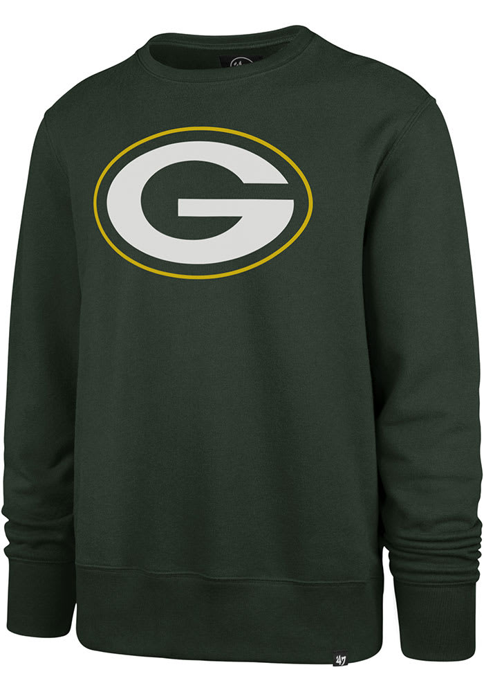 47 Green Bay Packers Mens GREEN Primary Logo Crew Sweatshirt