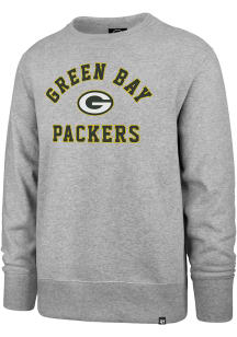 47 Green Bay Packers Mens Grey Varsity Arch Long Sleeve Crew Sweatshirt