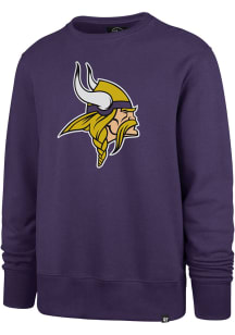 47 Minnesota Vikings Mens Purple Primary Logo Long Sleeve Crew Sweatshirt