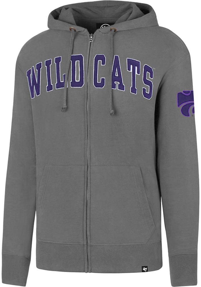 47 K-State Wildcats Mens Grey Striker Long Sleeve Zip Fashion