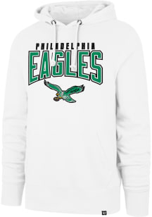 47 Philadelphia Eagles Mens White Team Elements Arch Headline Long Sleeve Hoodie