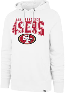 47 San Francisco 49ers Mens White Team Elements Arch Headline Long Sleeve Hoodie