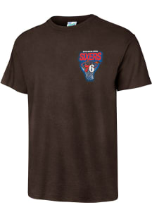 47 Philadelphia 76ers Brown Heat Check Vintage Tubular Short Sleeve Fashion T Shirt