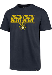 47 Milwaukee Brewers Navy Blue DNA Club Short Sleeve Fashion T Shirt
