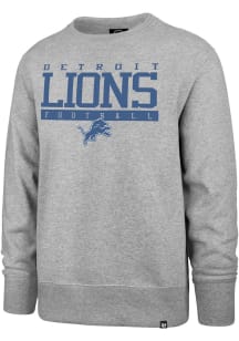 47 Detroit Lions Mens Grey Sideline Block Headline Long Sleeve Crew Sweatshirt