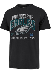 47 Philadelphia Eagles Black Turned Up Franklin Short Sleeve Fashion T Shirt