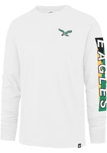 47 Philadelphia Eagles White Pro Style Franklin Long Sleeve Fashion T Shirt