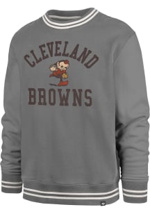 47 Cleveland Browns Mens Grey Clubhouse View Sierra Long Sleeve Fashion Sweatshirt