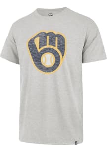 47 Milwaukee Brewers Grey Premier Franklin Primary Logo Short Sleeve Fashion T Shirt