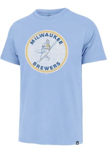 47 Milwaukee Brewers Light Blue Premier Franklin Coop Circle Logo Short Sleeve Fashion T Shirt