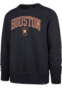 47 Houston Astros Mens Navy Blue Arch Game Break Long Sleeve Fashion Sweatshirt