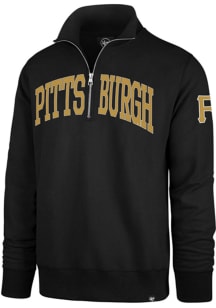 47 Pittsburgh Pirates Mens Black Striker Long Sleeve Qtr Zip Fashion Pullover