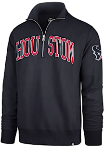47 Houston Texans Mens Navy Blue Striker Long Sleeve Qtr Zip Fashion Pullover