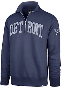 47 Detroit Lions Mens Blue Striker Long Sleeve Qtr Zip Fashion Pullover