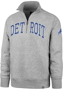 47 Detroit Lions Mens Grey Striker Long Sleeve Qtr Zip Fashion Pullover