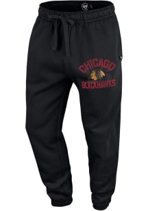 47 Chicago Blackhawks Mens Black Trailside Fashion Sweatpants