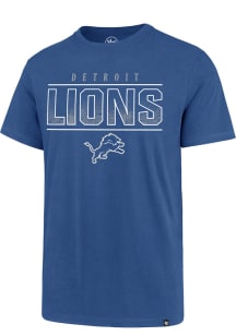 47 Detroit Lions Blue Primary Logo Super Rival Short Sleeve T Shirt