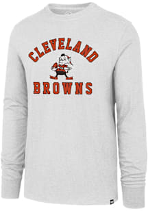47 Cleveland Browns White Retro Varsity Arch Club Long Sleeve T Shirt
