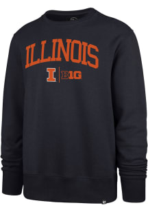 Mens Illinois Fighting Illini Navy Blue 47 Arch Name Big 10 Fashion Sweatshirt