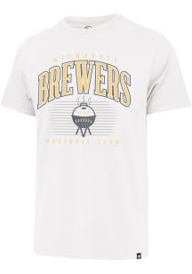 47 Milwaukee Brewers White Double Header Franklin Short Sleeve Fashion T Shirt