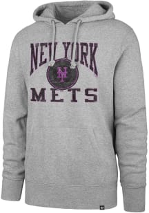 47 New York Mets Mens Grey Big Ups Headline Long Sleeve Hoodie