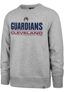 47 Cleveland Guardians Mens Grey Homebound Headline Long Sleeve Crew Sweatshirt