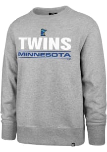 47 Minnesota Twins Mens Grey Homebound Headline Long Sleeve Crew Sweatshirt